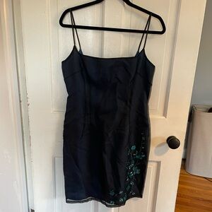 Laundry by Shelly Segal Vintage Silk Embroidered Mini Dress